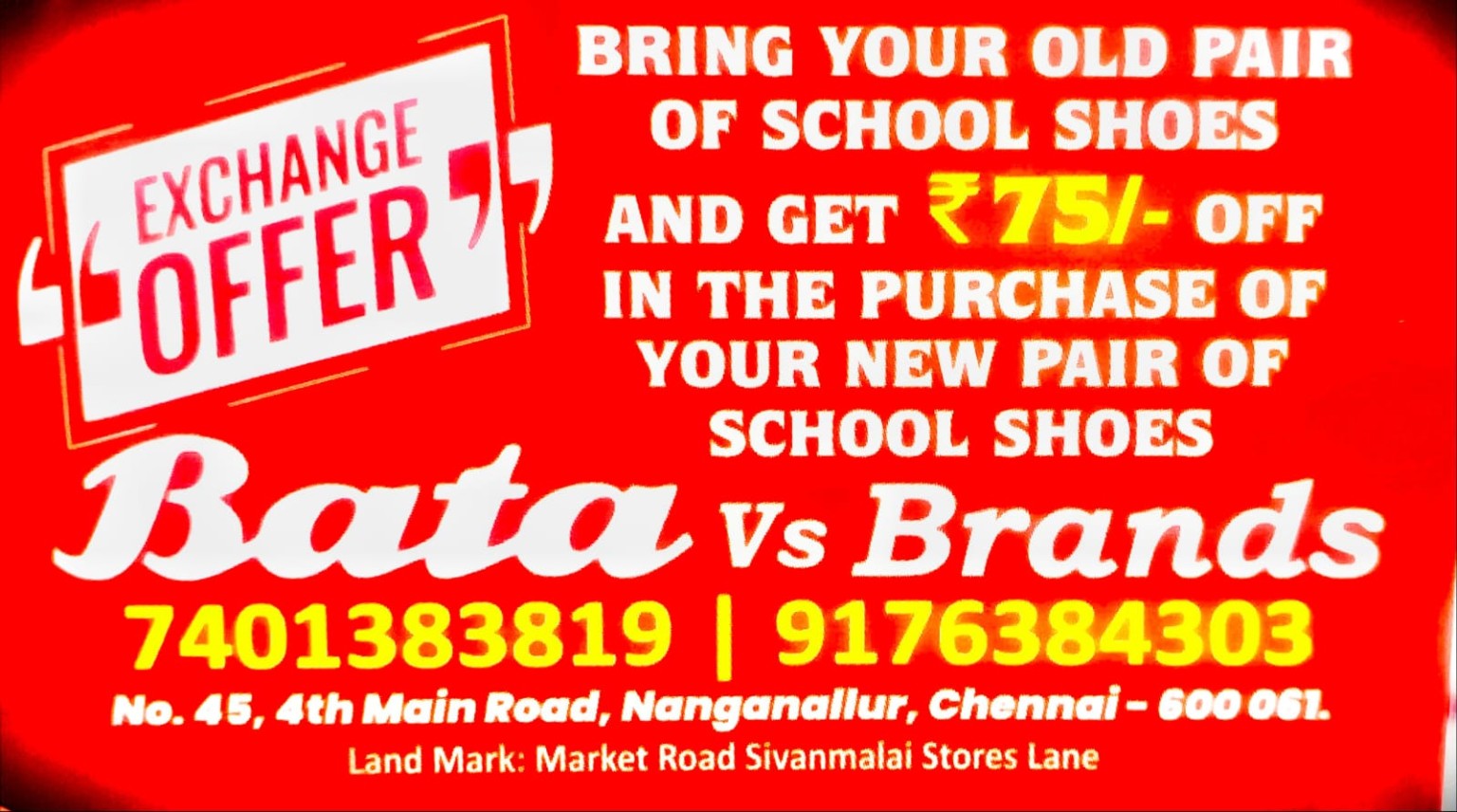 School footwear offer board